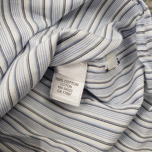 Banana Republic Shirt Mens Medium 15 15.5 Blue Striped Long Sleeve Button Up - Picture 4 of 11
